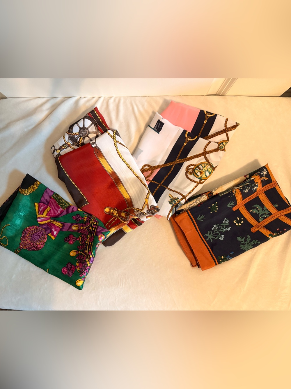 100% Silk Printed Scarf Collection - Multi Color